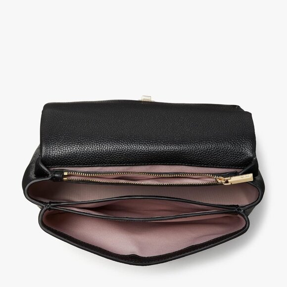 kate spade new york Carlyle Leather Medium Shoulder Bag - Black - Picture 3 of 8